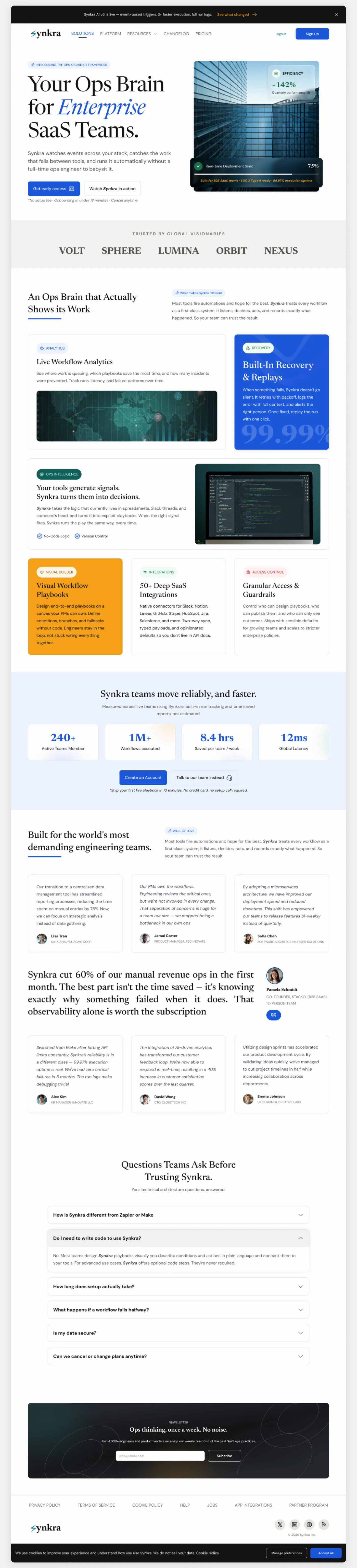 Synkra - Enterprise SaaS Website Template (UI Kit Available) (Community)