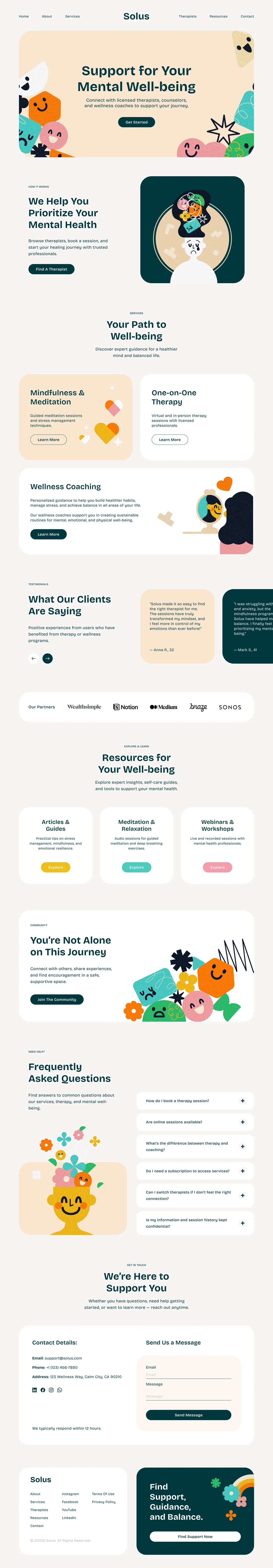 Solus – Mental Health & Wellness Website Template (Community)